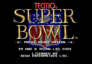 Tecmo Super Bowl Title Screen